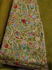 Embroidered Chinon Unstitched Suit With Dupatta