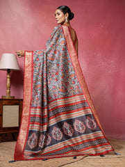 Printed Art-Tusser Saree