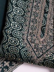 Neck Embroidered Cotton Blend Unstitched Suit With Dupatta