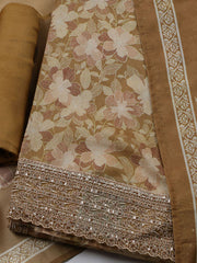 Embroidered Tissue Unstitched Suit With Dupatta
