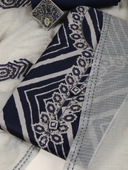 Neck Embroidered Cotton Blend Unstitched Suit Piece With Dupatta