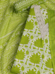 Printed Cotton Blend Unstitched Suit With Dupatta