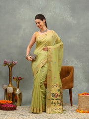 Embroidered Cotton Blend Saree