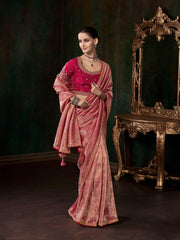 Woven Design & Embroidered Border Art Silk Saree
