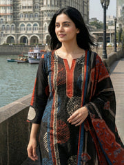 Embroidered Cotton Blend Kurta With Pant & Dupatta