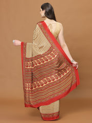 Floral Printed Crepe Woven Saree