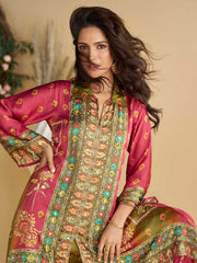 Embroidered Crepe Kurti With Plazzo