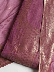 Woven Neck Chanderi Unstitched Suit With Dupatta