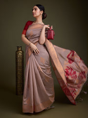 Woven Design Art Silk Onion Pink Saree