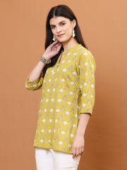 Printed Cotton Blend Short Kurti