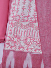 Printed Cotton Blend Unstitched Suit With Dupatta