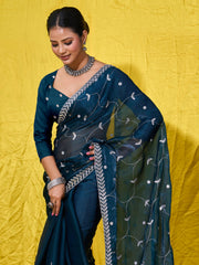 Embroidered Chiffon Saree