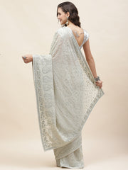 Resham Jaal Embroidery Georgette Saree