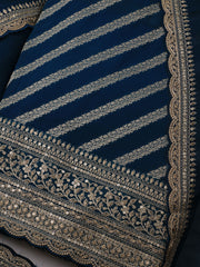 Zari Jaal Art Silk Unstitched Suit Piece With Dupatta