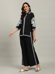 Printed Cotton Blend Kurta With Palazzo