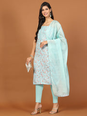 All Over Embroidered Cotton Blend Unstitched Suit Piece With Dupatta