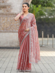 Embroidered Chiffon Saree