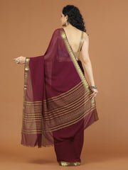 Zari Border Booti Chiffon Woven Saree