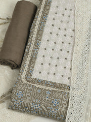 Printed Cotton Unstitched Suits Printed Suit With Pant & Dupatta