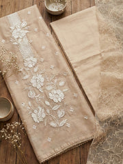 Printed Cotton Blend Unstitched Suit With Pant & Dupatta