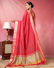 Bandhani Printed Art-Tusser Saree