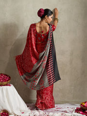 Printed Satin Saree