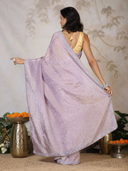 Sequence Embroidery Tissue Saree