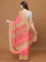 Floral Printed Crepe Woven Saree
