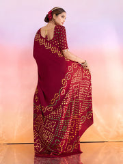 Printed Satin Saree