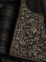 Neck Embroidered Cotton Blend Unstitched Suit With Dupatta