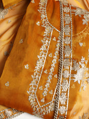 Embroidered Organza Unstitched Suit With Dupatta