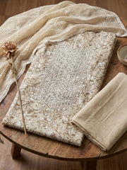 Printed Cotton Blend Unstitched Suit With Pant & Dupatta