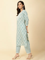 Printed Cotton Kurta Set