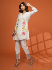 Printed Cotton Blend Kurta With Pants