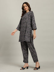 Printed Cotton Blend Kurta With Pants