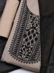 Neck Embroidered Cotton Blend Unstitched Suit With Dupatta