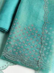 Embroidered Tissue Unstitched Suit With Dupatta