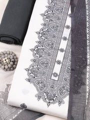 Printed Cotton Blend Unstitched Suit With Pant & Dupatta