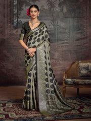 Check Printed Art Silk Saree