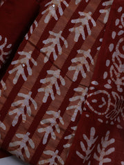 Printed Cotton Blend Unstitched Suit With Dupatta