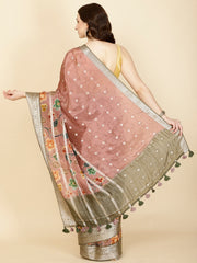 Digital Floral Printed Handloom Saree