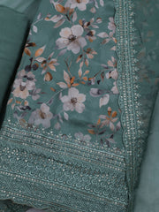 Printed Cotton Blend Unstitched Suit With Dupatta