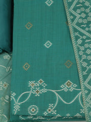 Embroidered Chanderi Unstitched Kurta With Pant & Dupatta