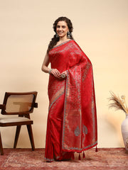 Woven Design Satin Saree