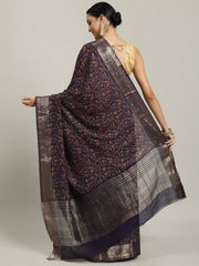 Digital Printed Cotton Blend Woven Saree