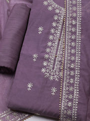 Embroidered Muslin Unstitched Kurta With Pant & Dupatta