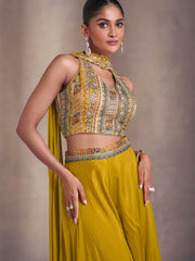 Embelished Chinon Suit With Pant & Dupatta