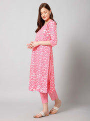 Printed Cotton Kurta Set