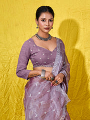 Embroidered Chiffon Saree