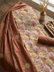 Embroidered Cotton Unstitched Suit With Pant